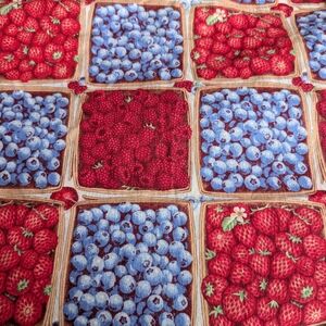 4.75 Yards Of 100% Cotton Fabric-Berry Patchwork